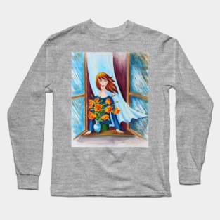 Morning Breeze Watercolor Painting Long Sleeve T-Shirt